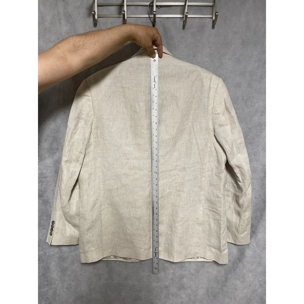 Tasso Elba Blazer Men 50R Beige Linen 2B Island Casual Academia Coat Luxury XXL